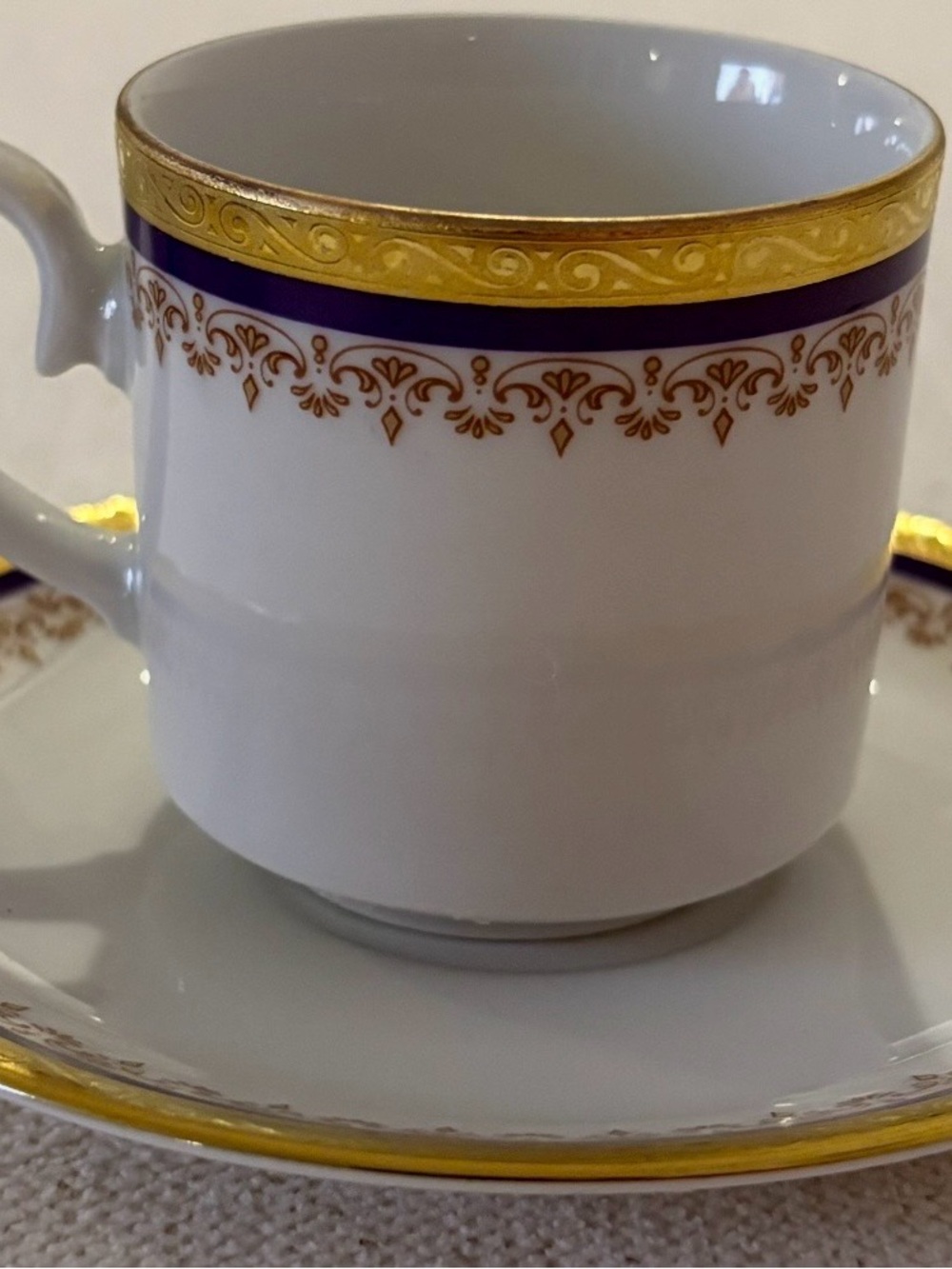 Tirschenreuth Porcelain
Demitasse Cup & Saucer
Bavaria Germany cobalt blue gold - Picture 9 of 10